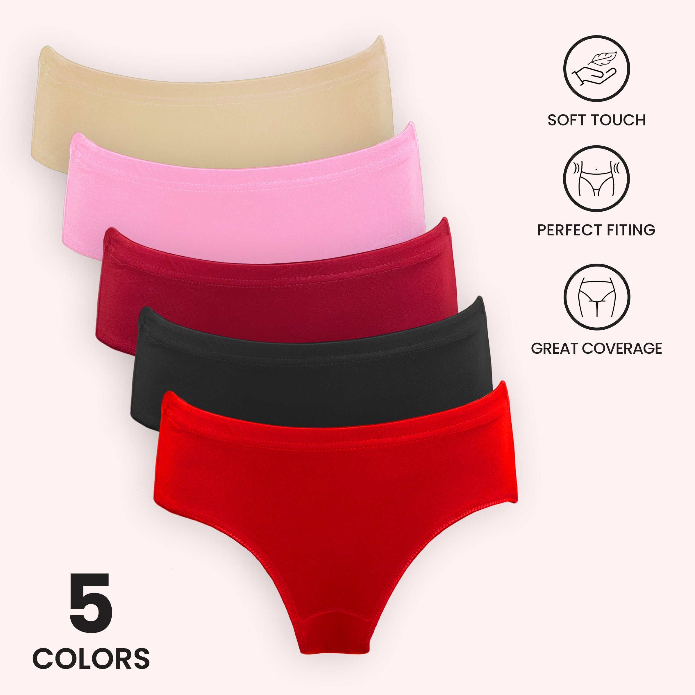 Women’s Everyday Cotton Jersey Brief Panties – Soft, Comfortable, Full Coverage