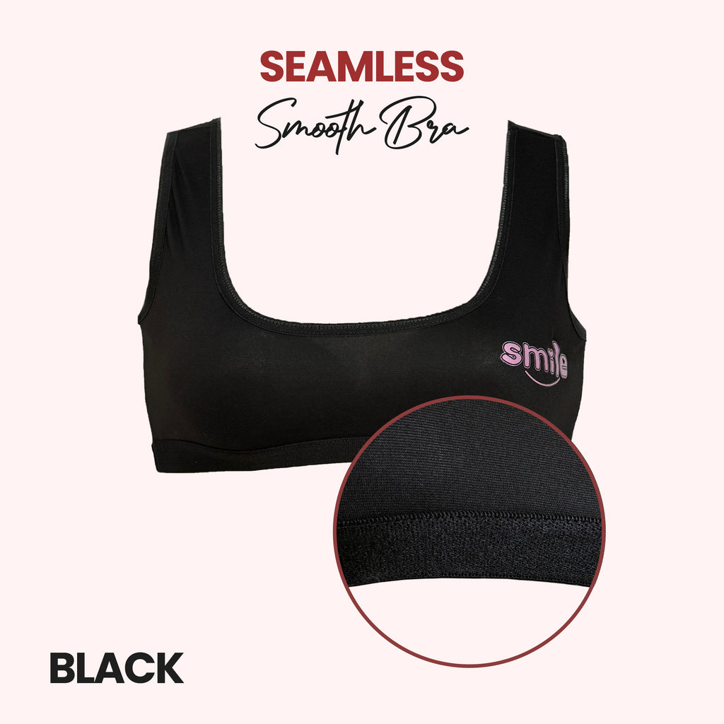 Seamless Smooth Bra - Soft Cotton, Full Coverage, and No-Slip Straps