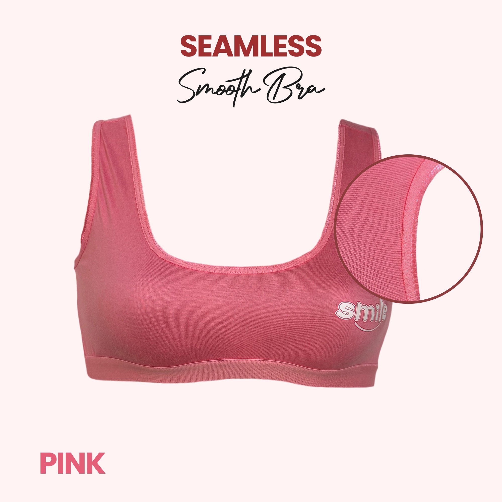 Seamless Smooth Bra - Soft Cotton, Full Coverage, and No-Slip Straps